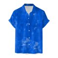 thumbnail image 1 of Camisas Vaqueras Para Hombre XXL Hombres manga corta primavera verano casual impreso camisas top blusa camisas (Blue, M), 1 of 4