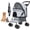 Grey, variant on Foldable Pet Stroller with Weather Cover, Storage Basket, Cup Holder and Breathable Mesh for Dogs up to 30lbs, Grey