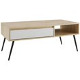 thumbnail image 1 of Table Basse Design Contemporain à Tiroir Cannelé Bicolore en Bouleau, 1 of 8
