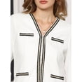 thumbnail image 4 of DARING DIVA Women's Long Sleeve Open Front Casual Knit Jacket S White, 4 of 7