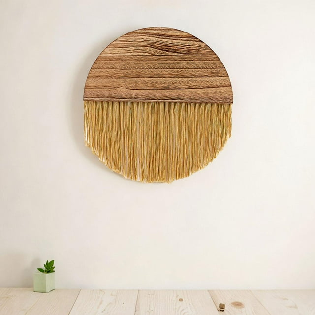 Tapiz de macramé para colgar en la pared, tapiz bohemio, decoración de pared, adornos para el hogar, flecos, borla, tapiz, decoración de pared Bohemia Dorado perfecl tapiz tejido macramé