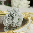 thumbnail image 2 of Efavormart 48 Roses | 4" Tall Silver Real Touch Artificial DIY Foam Rose Flowers With Stem, Craft Rose Buds, 2 of 11