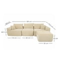 thumbnail image 2 of Ilios Innova | Sala Modular Catania de 4 Piezas, Relleno de Espuma, Tela Chenille Acanalada Beige, Diseño Minimalista Configurable con Taburete, 2 of 9