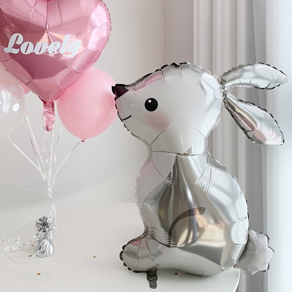 5 Pcs Bunny Balloon Decor Set Easter Balloons Party Decorations for Kids and Family