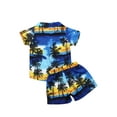 thumbnail image 4 of Dewadbow Toddler Kid Baby Boy Clothes Outfit Set Hawaiian Beach T Shirt Tops Shorts Pants, 4 of 5