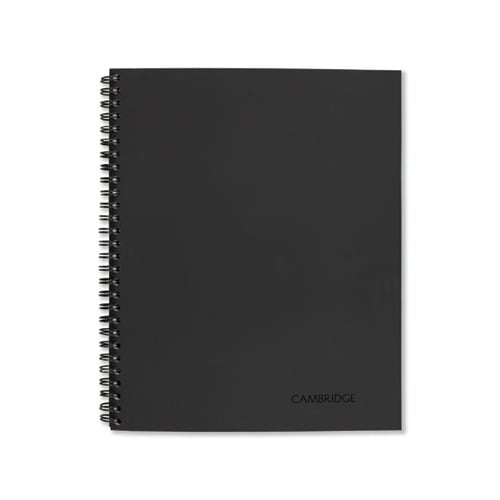 Wirebound Business Notebook Wide/Legal Rule, Black Cover, 9.5 x 6.68, 80 Sheets