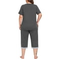 thumbnail image 6 of Cueply Women Plus Size Pajamas Set Short Sleeve Pjs Sleepwear Loungewear Nightwear with Pockets, 6 of 7