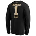thumbnail image 3 of Men's Black New Orleans Saints #1 Dad Long Sleeve Team Logo T-Shirt, 3 of 3