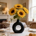 thumbnail image 4 of Cevemin Black Plastic Vase - Non-Fragile Decorative Art Tabletop Vase with Hollow Design and Matte Finish for Wedding, Home, Office Decor and Bookshelf, 4 of 6