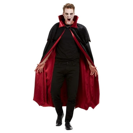 Black and Red Vampire Unisex Adult Halloween Cape Costume Accessory - One