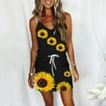 thumbnail image 2 of Sundresses for Women Casual Summer - Summer Dresses for Women Pocketed Floral Mini Dress Spaghetti Strap Sleeveless Shirt Drawstring Sling Tank Dress, 2 of 4