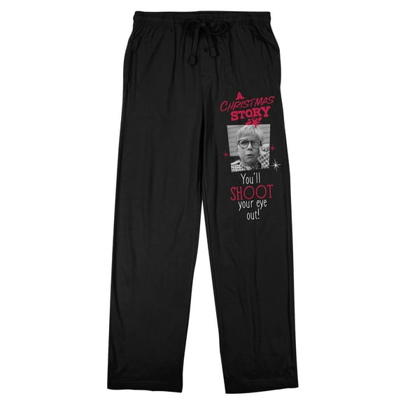A Christmas Story Ralphie Photo Men's Black Sleep Pajama Pants-Small