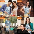 thumbnail image 7 of Blue Floral and Petal Pattern Apron-Garden Aprons for Women with Pockets-Cotton Linen Waterproof Kitchen Cooking Gardening Aprons Adjustable for Kitchen,Cooking,BBQ and Salon 33x27 Inch, 7 of 7