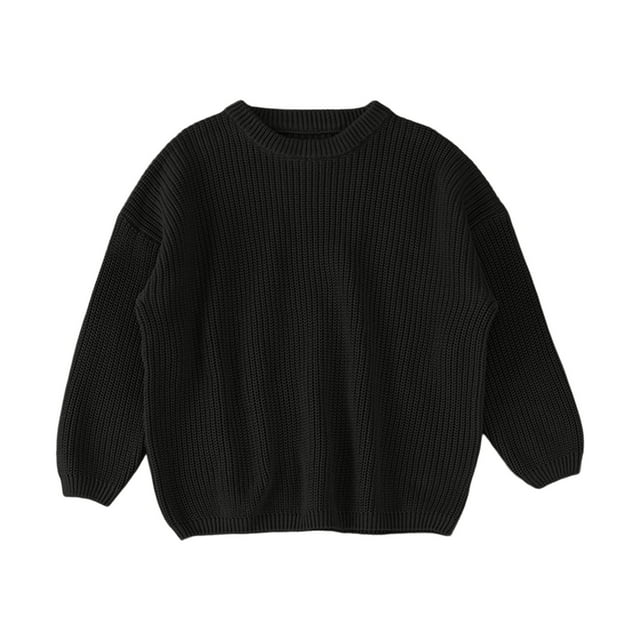 Kcodviy Chandail en Molleton Tricoté 2T pour Bébé Fille Garçon Col Rond Veste d'Automne Manches Longues Vêtements 9 Mois Automne Hiver