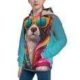 thumbnail image 2 of Sikiie Colorful Sunglasses Dog Youth Hoodie Sweatshirt Pullover Hooded Classic Casual Essentials Hoodiefor Boys Girls Kids -Small, 2 of 6