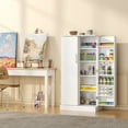 thumbnail image 4 of Casendy Pantry Cabinet with 2 Doors and 16 Shelves, Modern Kitchen Storage Cabinet with Adjustable Shelves, Kitchen Storage Cupboard for Dining Room, Living Room, White, 4 of 9