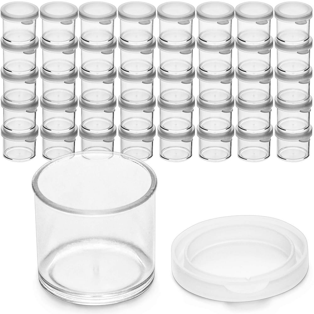 DecorRack 40 Plastic Mini Containers with Lids, 0.5oz, Craft Storage