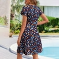 thumbnail image 6 of Xdegoge Purchases / History Summer Dresses for Women 2025 Casual Mini Short Sleeve A-Line Dress Flowy Floral Boho Vocation Beach Sundress with Pockets Items At Flash, 6 of 8