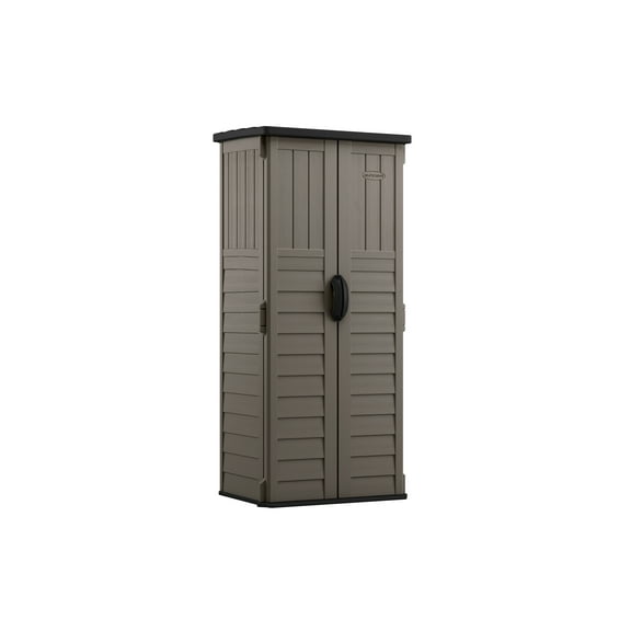 Suncast Vertical Storage Shed - Stoney Multi Wall Resin - 22 Cu. ft. Capacity, 10 Sq. ft. Coverage