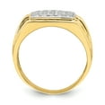 thumbnail image 2 of Primal Gold 10 Karat Yellow Gold with White Rhodium-plated Cubic Zirconia Men's Ring, 2 of 7