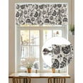 thumbnail image 7 of Farmhouse Black Floral Valances for Windows Linen Boho Flower Rustic Country Valance Rod Pocket Light Filtering Short Window Treatments Curtains for Kitchen Bathroom Living Room Bedroom, 42 x 12 Inch, 7 of 7