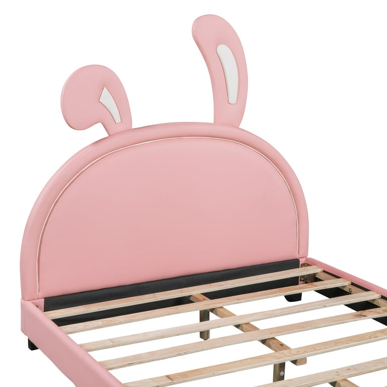 ピンク系ファブリックオットマン Aukfa Bunny Ears Upholstered Platform Bed - Pink - Walmart.com