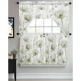 thumbnail image 3 of Sage Green Floral Swag Valance and Tier Curtains 36'' Length Set, Botanical Flower Plant Herb Watercolor Light Filtering Kitchen Curtains, Tier Curtain Valances for Bathroom/Living Room/Bedroom/Café, 3 of 6