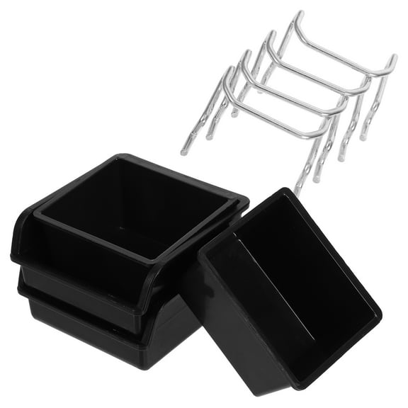 Hytrove Pegboard Bins Plastic 4Pcs 10x10x5in