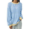 thumbnail image 2 of Oversized Stripes Sweatshirts for Women Fall Trendy 2024 Long Sleeve Preppy Pullover Tops Y2K Teen Girls Fashion Clothes Baggy Aesthetic Sweats Shirts Warehouse, 2 of 6