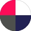 4Pk-White Charcoal Navy Fuchsia