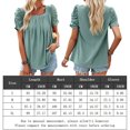 thumbnail image 2 of Blusa Mangas Largas Camisa ahuecada para mujer Camiseta ajustada de manga corta abombada Tops de verano Kuymtek Verde T XL para Mujer, 2 of 7
