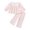 Pink, variant on KIMI BEAR 4T Toddler Girl Outfit Set 5T Child Girls Clothes Ruffle Long Sleeves Plaid Top Wide Leg Pants 2pcs Clothing Pink