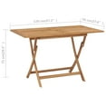 thumbnail image 3 of vidaXL Folding Garden Table 120x70x75 cm Solid Teak Wood, 3 of 4