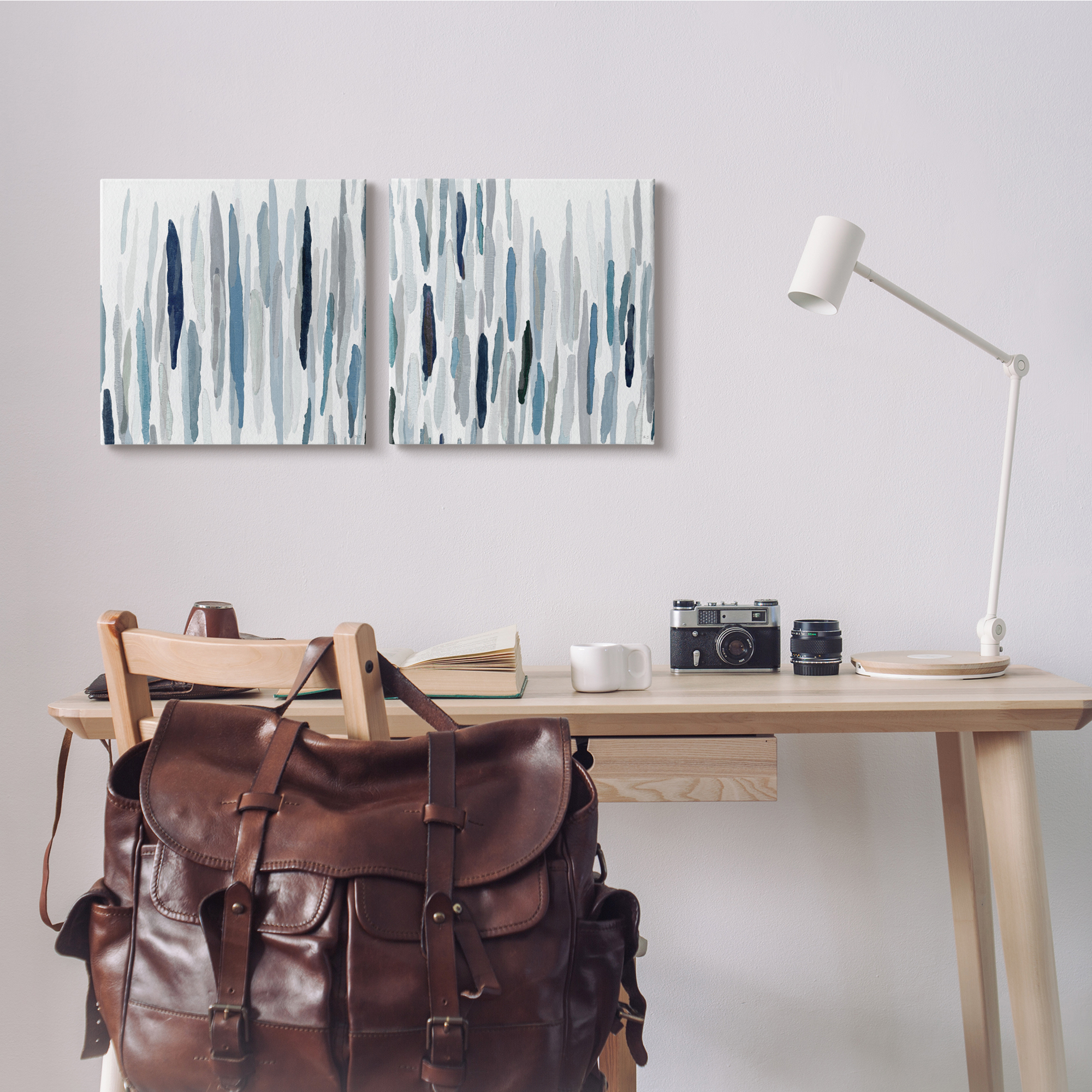 Stupell Industries Abstract Brushed Rainfall Contemporary Modern Painting ,17 x 17, Design by Sn Jill