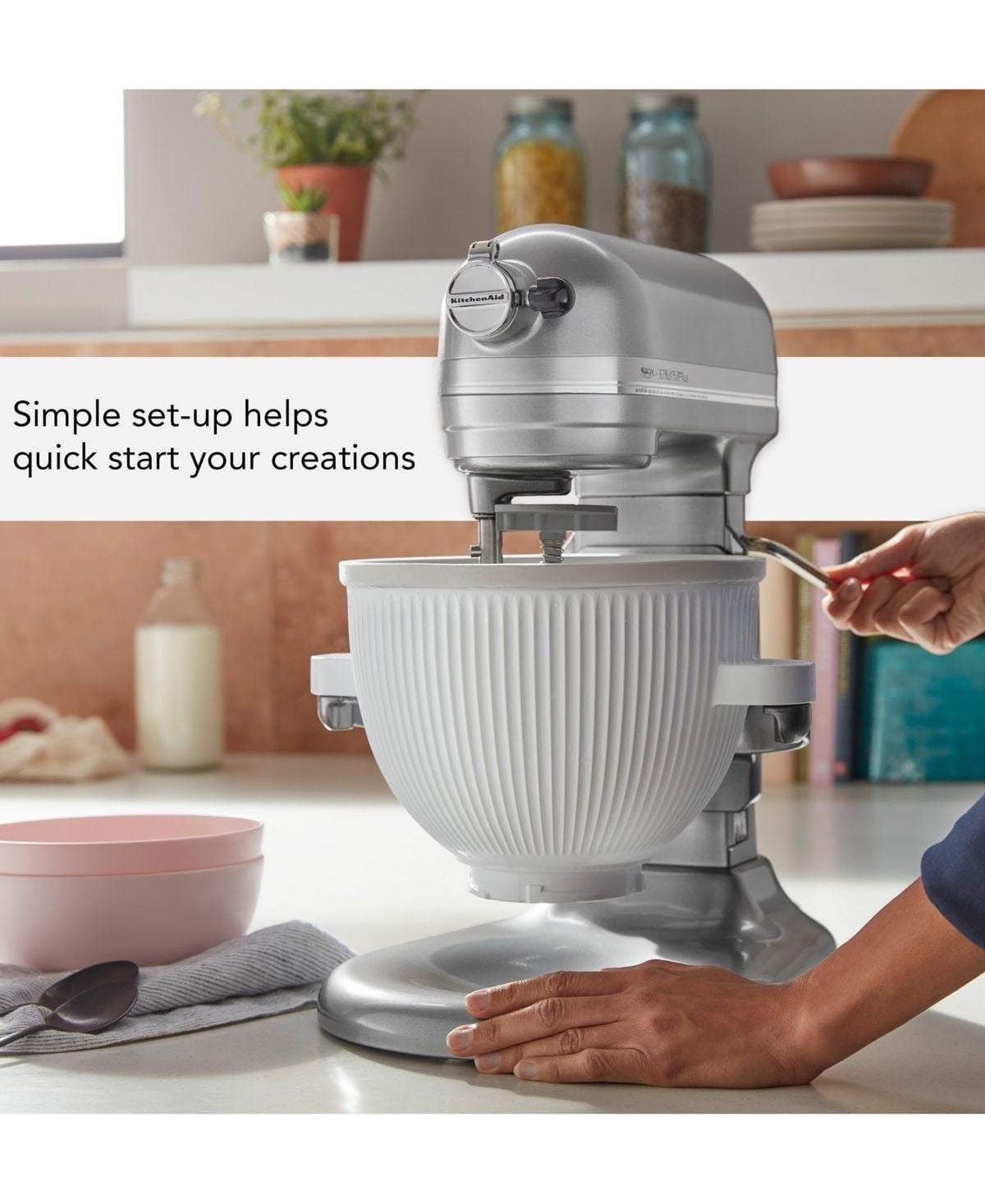 Stand Mixer Ice Cream Maker Attachment - Compatible with Most Stand Mixers - Makes Ice Cream, Gelato, Sorbet