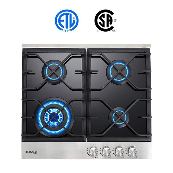 Surface de cuisson au gaz, Table de cuisson à gaz à 4 brûleurs GASLAND Chef GH60BF, Tables de cuisson convertibles au propane au gaz naturel GN / GPL de 24 pouces, cuisinière à gaz à 4 brûleurs avec p