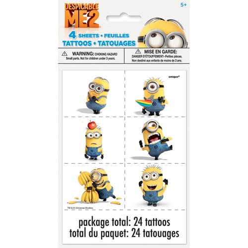 Party Favour Minion Tattoos 75 Ct