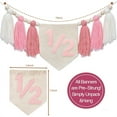 thumbnail image 2 of Scheam Half Birthday High Chair Tassel Decorations,1 Pcs Pink Theme Party Banner,Boho Wood Bead Banner for Baby Shower Photo Backdrop Wall Hanging Decorations (Pink), 2 of 7