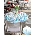 thumbnail image 5 of Outdoor Tablecloths with Umbrella Hole & Zipper, Blue Round Tablecloth 54 Inch, Polka Dots Watercolor Abstract Art Waterproof Table Cloth, Patio/Pool/Picnic Table Covers, 5 of 8
