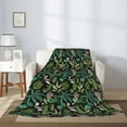 thumbnail image 2 of Throw Blanket for Couch Sofa and Bed, green plants_A Super Soft Plush Throw Blanket, Fuzzy Cuteness Comfy Warm Washable Flannel Blanket & Throws for All Season 60"x50", 2 of 5
