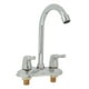 thumbnail image 2 of Grifo para fregadero, 2 asas, 2 agujeros, diseño de placa de cubierta, grifo mezclador para lavabo de agua fría y caliente para baño y cocina, 2 of 10