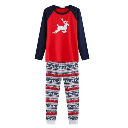 

Maxcozy 2-piece Christmas Parent-child Pajamas Printing Reindeer Mens Women Kids Family Clothes