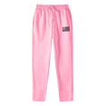 thumbnail image 3 of Npasoilc Wide Leg Sweatpants for Men Drawstring Waist Elastic Solid Leather Label Straight Casual Trousers,Pink, 3 of 3