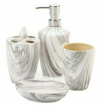 Home Decorative Gray Marble Porcelain Bath Accessory Set