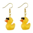 thumbnail image 3 of Pendientes de pato amarillo tridimensionales de moda, joyería de pato genial, pendientes de gancho para la oreja con animales de dibujos animados, material liviano, 3 of 5