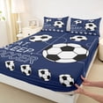 thumbnail image 3 of Homewish Eat Sleep Soccer Twin Sheet Sets for Boys, Kawaii Cartoon Football Twin Fitted Sheet, Ball Sports Lover Flat Sheet, Ultra Soft Bedroom Decor, 3-Piece, 3 of 7