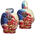 thumbnail image 3 of Firefighter Pug Hero Rescue Fire Dept Fireman USA Flag All Over Print 3D Hoodie Unisex Merch Hoodies Dog Lover Gifts - 02026, 3 of 6