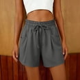 thumbnail image 4 of Sentmoon High Waisted Shorts Drawstring High Waist Beach Shorts Breathable Solid Color Regular Fit Summer Shorts with Pockets Streetwear for Work and Weekend S-3XL, 4 of 6