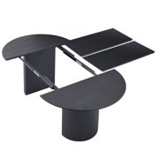 Kevinplus 86.61” Expandable Dining Table, Modern Kitchen Desk for Dining Room, Partment, Black
