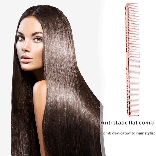 Peine antiestático Barber Pro Acero inoxidable - Cepillo para peinar el cabello Rose Gold Gold